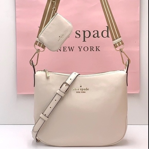 New Kate Spade Rosie Large Crossbody Pebbled Leather Parchment - Picture 11 of 16
